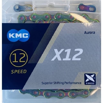 CADENA KMC X12 "Aurora Azul" 126P 12V - Imagen 1
