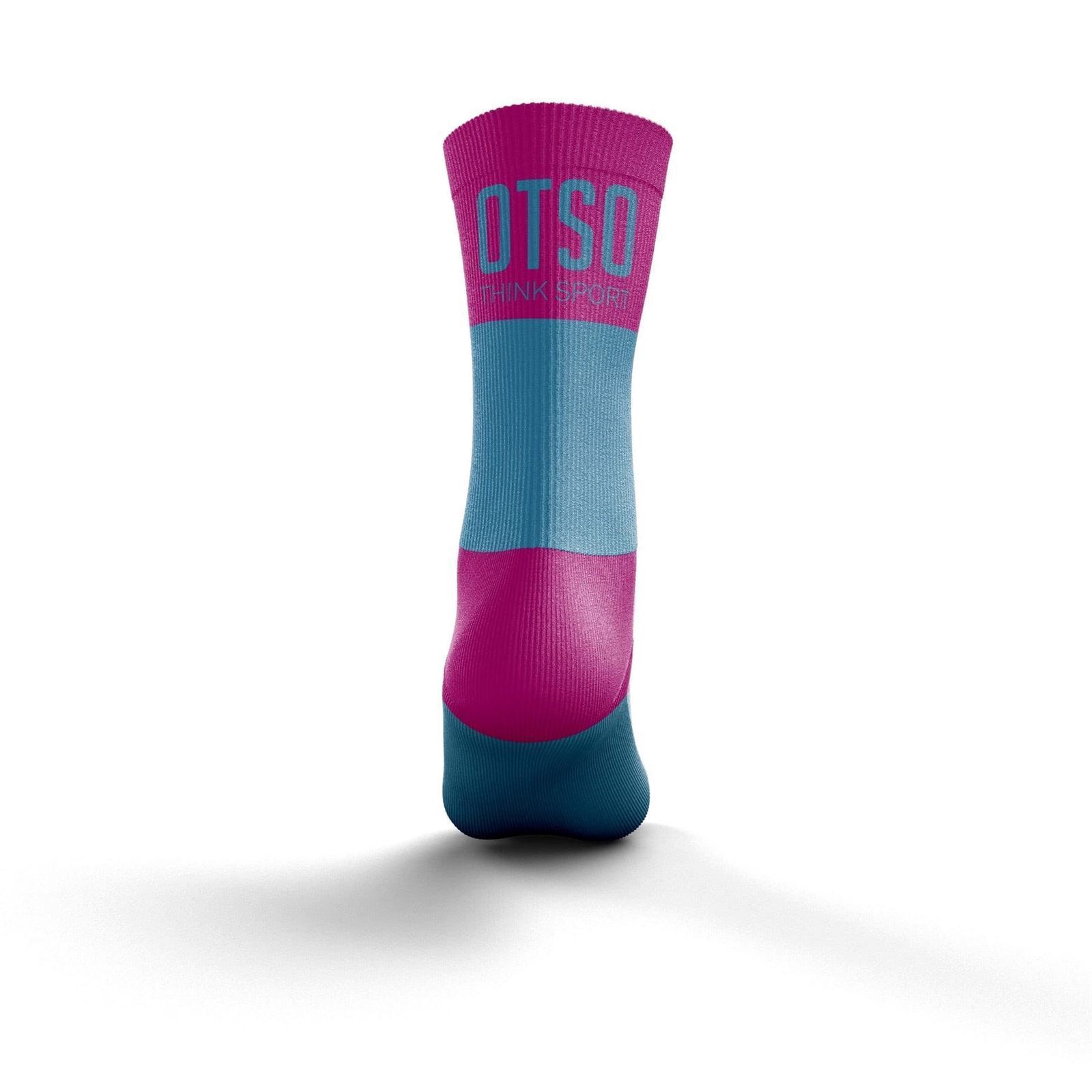 Calcetines Multideporte Medium Cut Azul / Rosa Flúor - Imagen 2