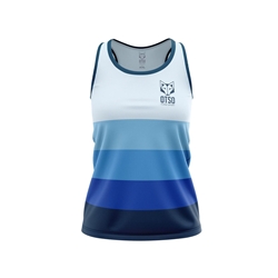 Camiseta Running OTSO Sin Mangas Mujer Rayas Azul. ÚLTIMAS UNIDADES!! TALLA S Y XS - Imagen 1
