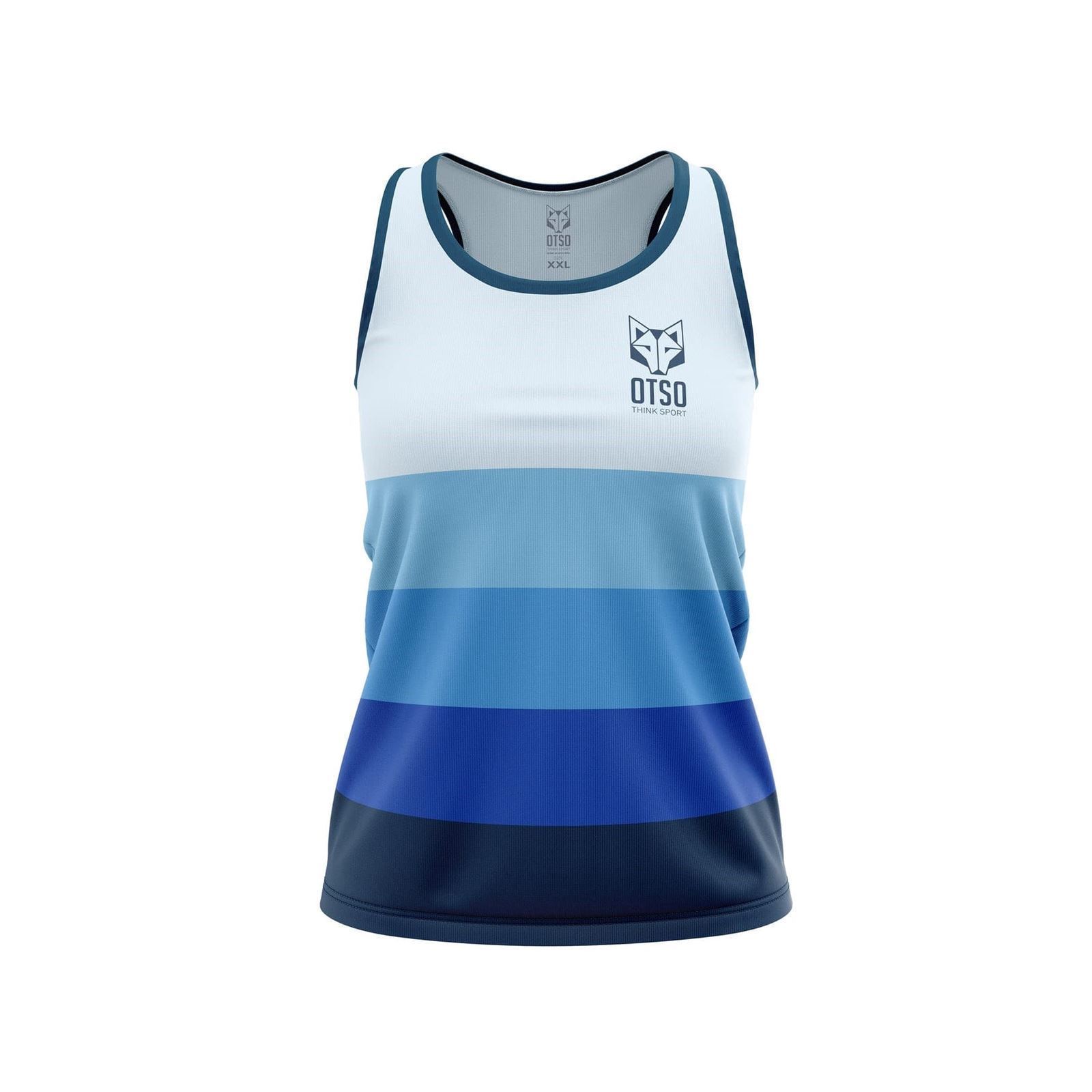 Camiseta Singlet OTSO Sin Mangas Mujer Rayas Azul - Imagen 1