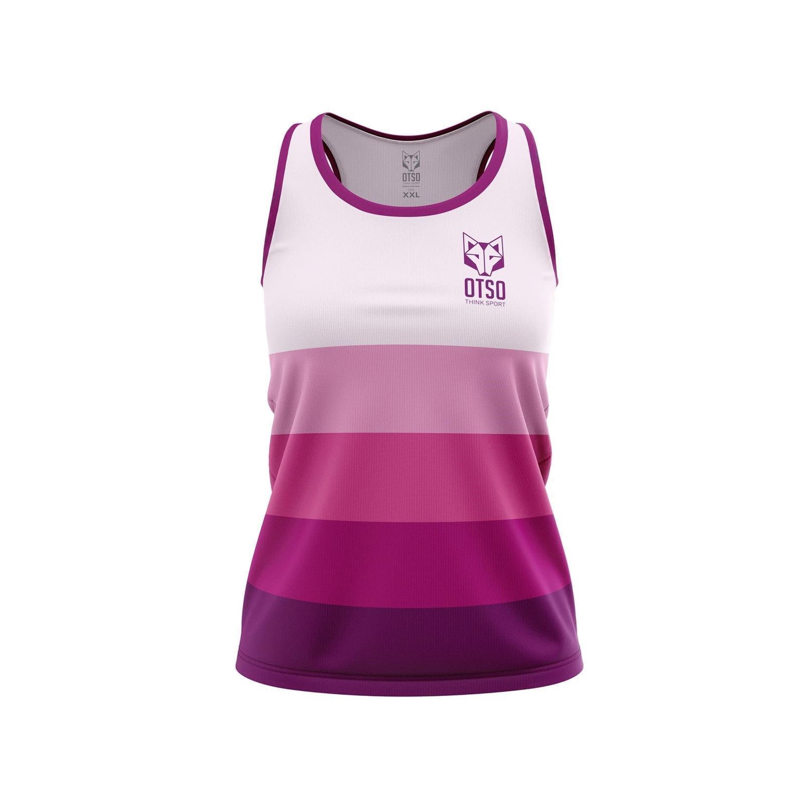 Camiseta Singlet OTSO Sin Mangas Mujer Rayas Rosa - Imagen 1