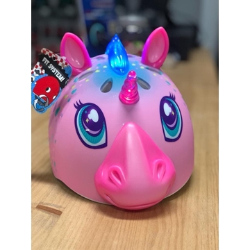 Casco Infantil RASKULLZ Unicornio Rosa con luz - Imagen 1
