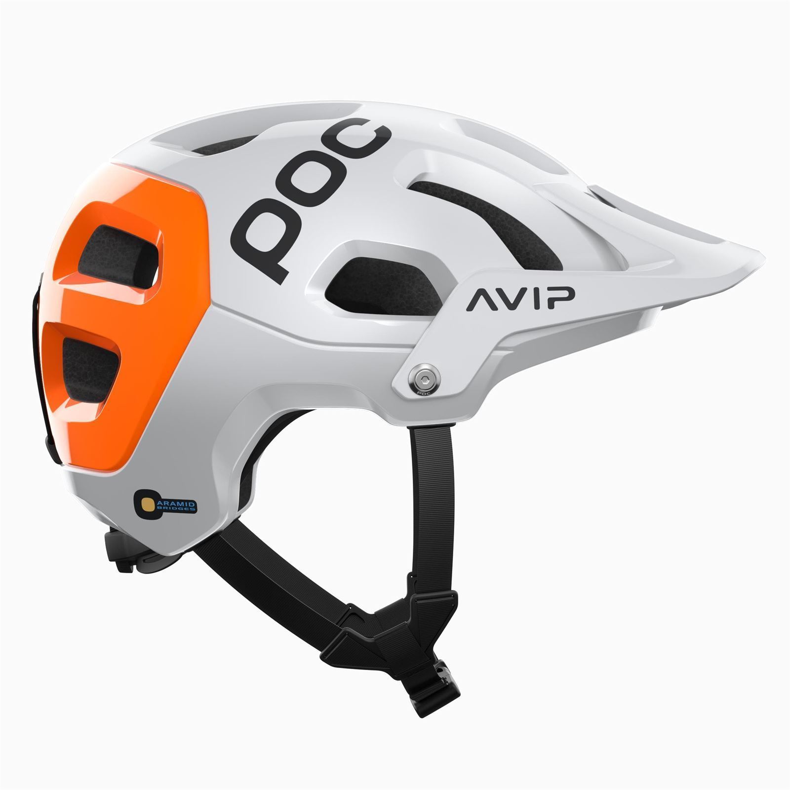 Casco POC TECTAL RACE MIPS NFC "Hydrogen White/Fluorescent Orange AVIP" - Imagen 3