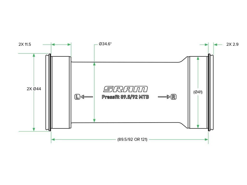 Cazoleta de Pedalier SRAM DUB PRESSFIT 89.5/92 MTB - Imagen 2