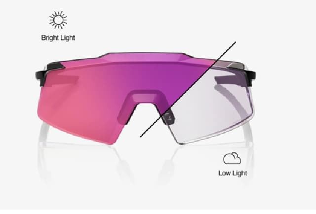 GAFAS 100% AEROCRAFT Gloss Black|Purple Mirror Photochromic Lens - Imagen 1