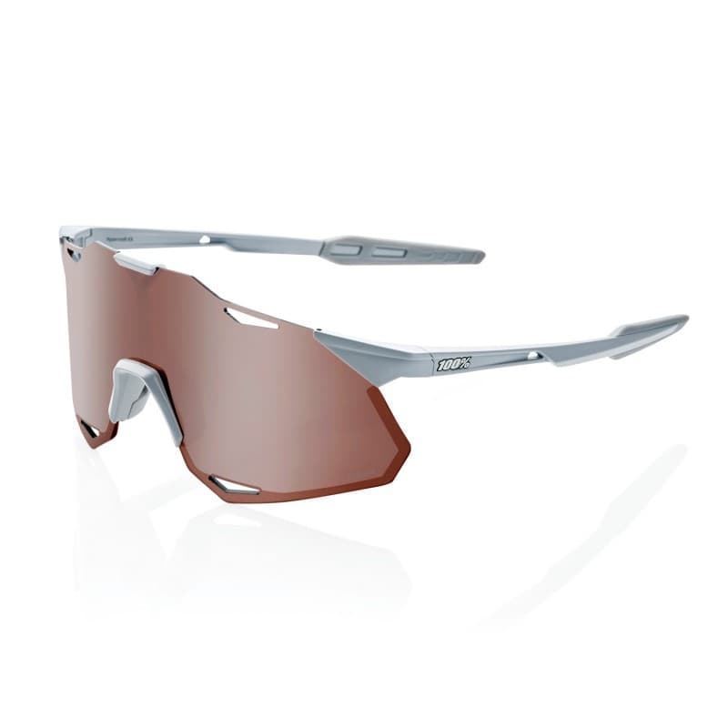 Gafas 100% HYPERCRAFT XS HIPER "Matte Stone Grey - Lente: Hiper Crimson Silver Mirror" - Imagen 1