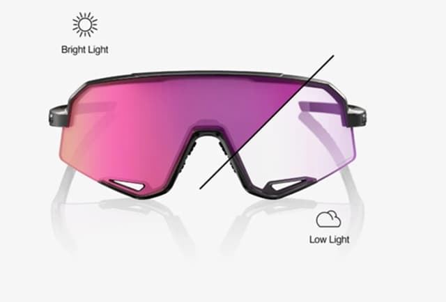 GAFAS 100% SLENDALE Gloss Black Purple Mirror Photochromic Lens - Imagen 1