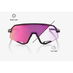 GAFAS 100% SLENDALE Gloss Black Purple Mirror Photochromic Lens - Imagen 1