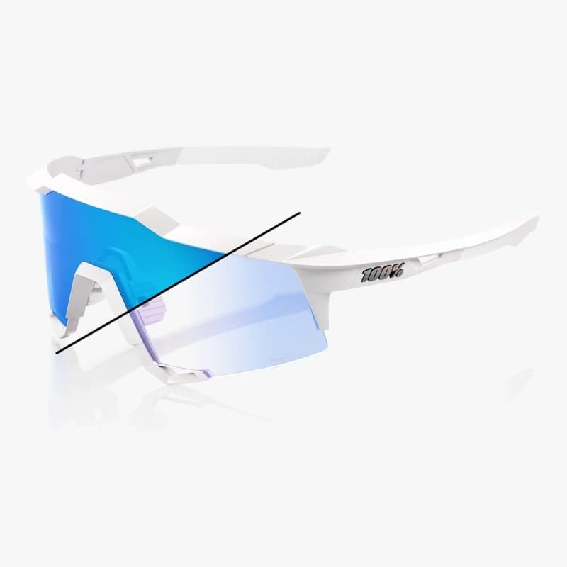 Gafas 100% SPEEDCRAFT Bastille Pearl White Glitter - Lente: Blue Mirror Photochromic - Imagen 1