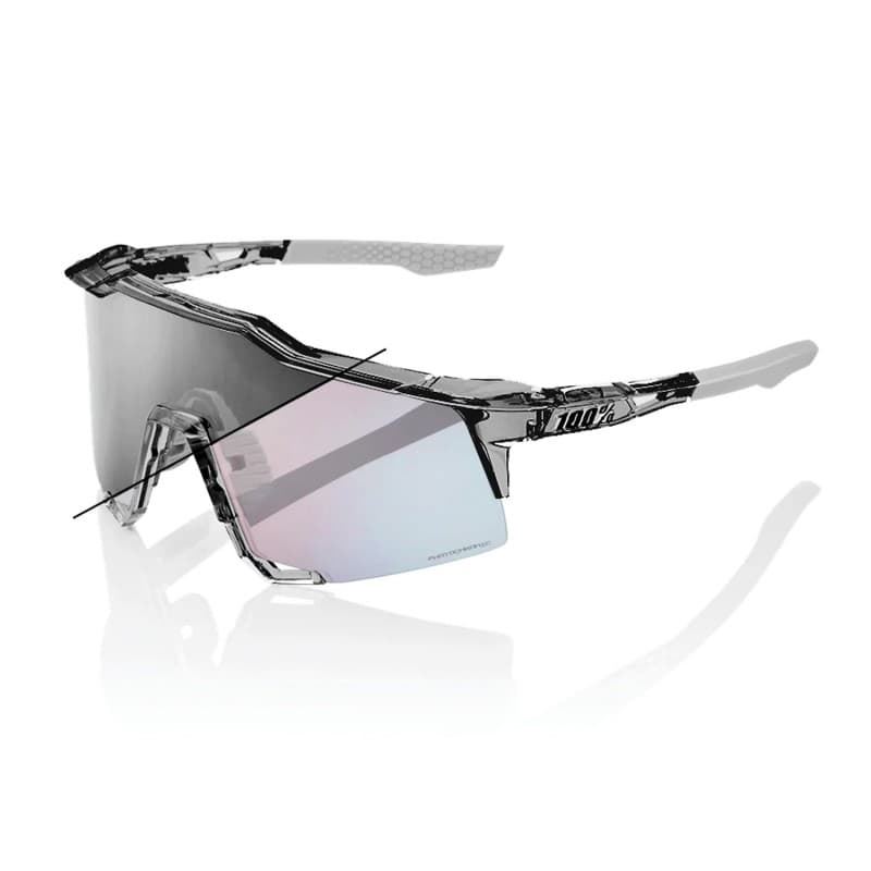 Gafas 100% SPEEDCRAFT Polished Translucent Grey - Lente: Rose Gold Mirror Photochromic - Imagen 1