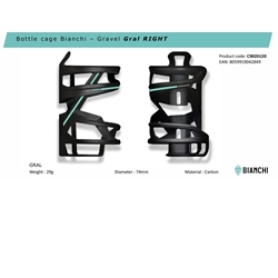 PORTABIDON  BIANCHI Gravel Gral RIGHT - Imagen 2