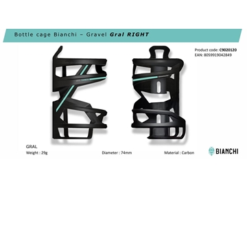 PORTABIDON  BIANCHI Gravel Gral RIGHT - Imagen 2